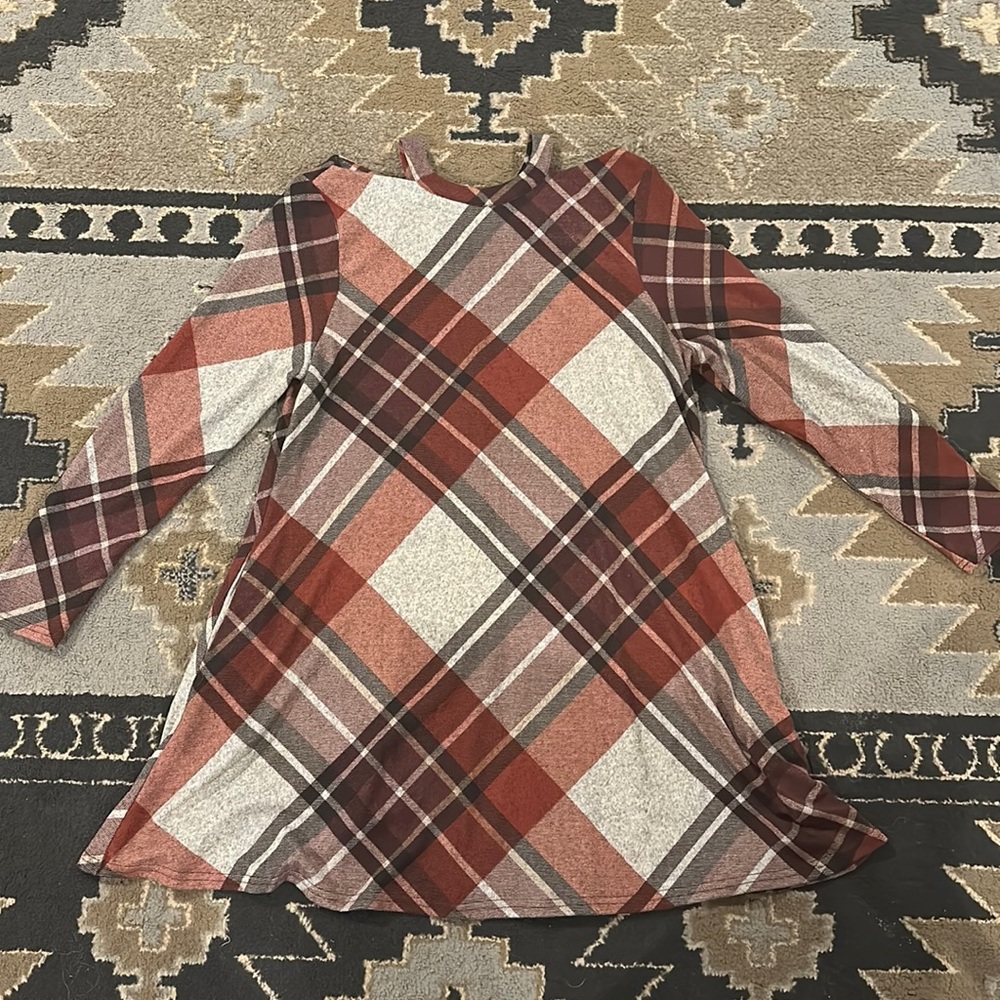 NWT Cato Fashions plaid lightweight sweater dress with pockets size xl